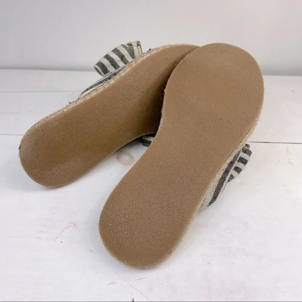 LOFT | stripped espadrilles slip-on with front bow detail 7M